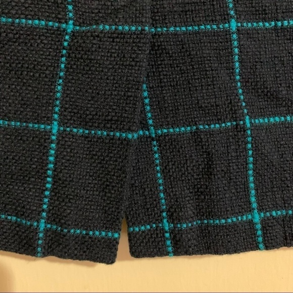 Banana Republic Blue Checked Plaid Mini/Midi Pencil Cotton Skirt. Size 12 - Picture 8 of 10